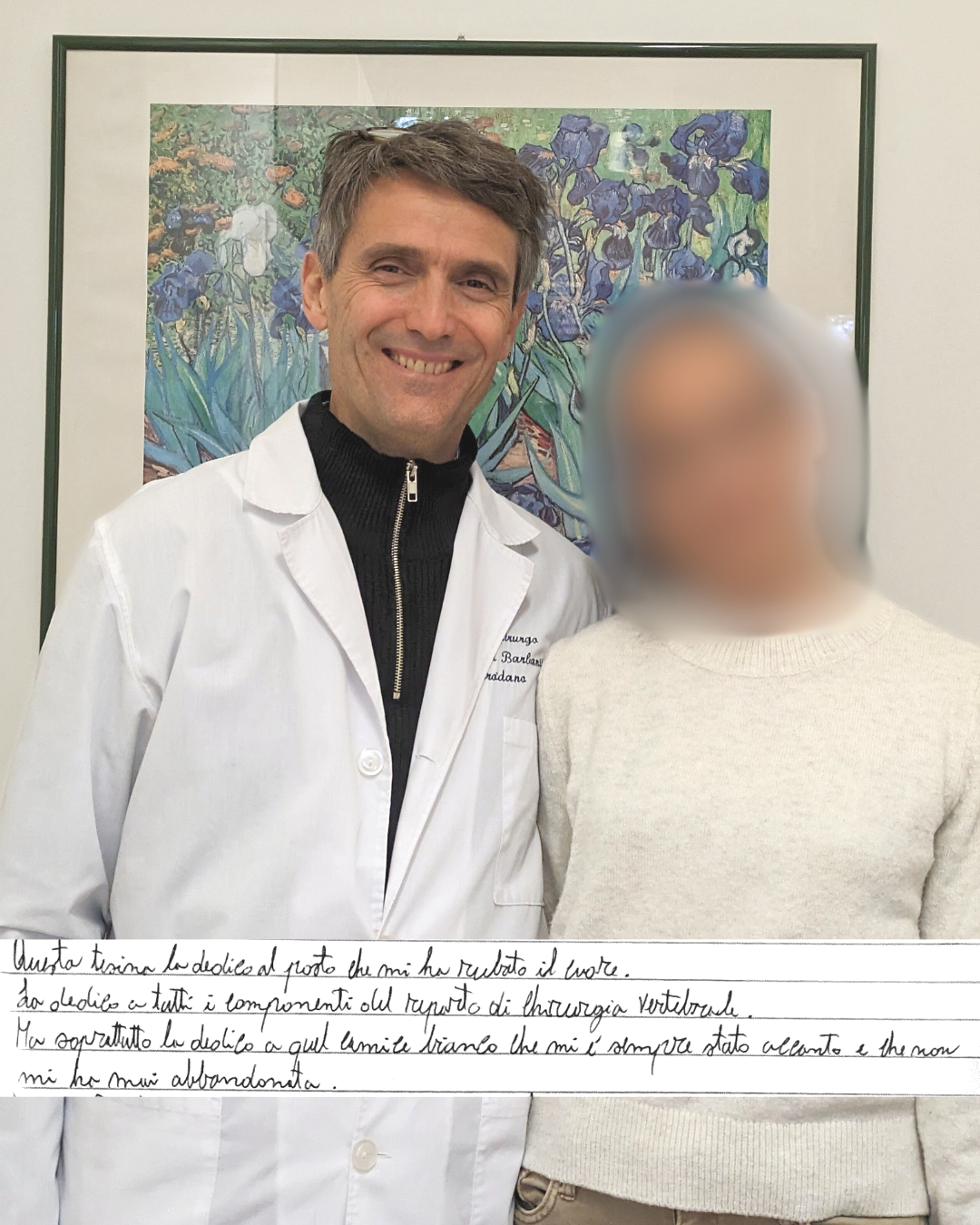 Il Dr. Giovanni Barbanti Brodano assieme a Silvia in occasione di una visita di controllo