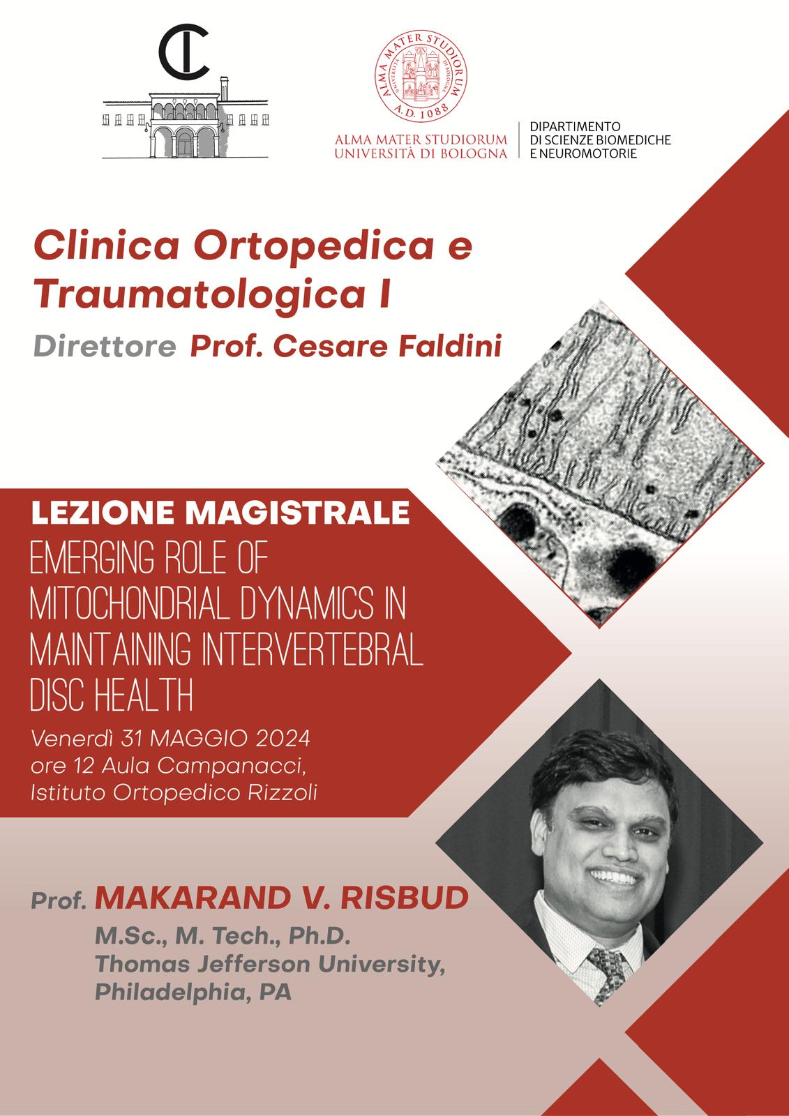 Locandina Lezione Magistrale Prof. Makarand V. Risbud 